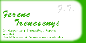 ferenc trencsenyi business card